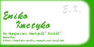 eniko kmetyko business card